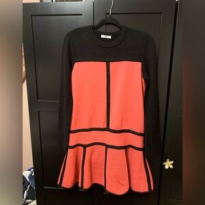 Iceberg Black and coral Mini Dress, designer, luxury, size XL